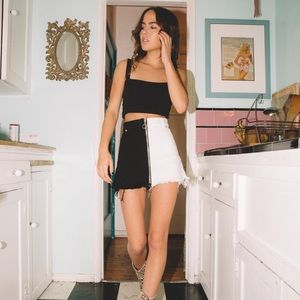 Revice Denim ying yang skirt